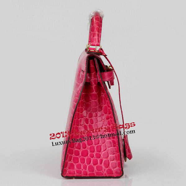 Hermes Kelly 32cm Shoulder Bags Peach Iridescent Croco Leather Gold Hermes Kelly 32cm Shoulder Bags Peach Iridescent Croco Leather Gold