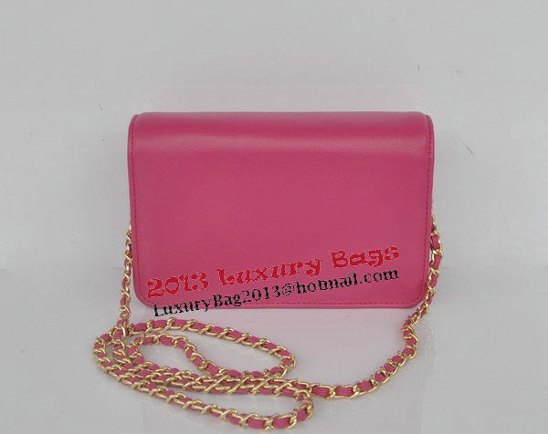 Chanel Flap Shoulder Bag Rose Calfskin Leather CHA33818 Gold