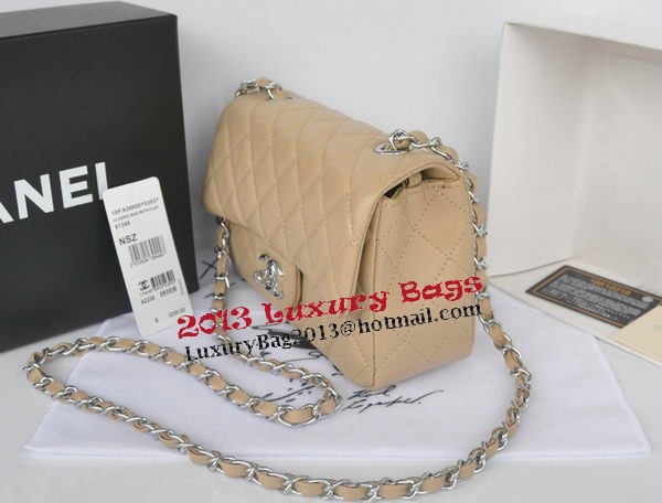 Chanel mini Classic Flap Bag Apricot Original Sheekskin CHA1116 Silver Chanel mini Classic Flap Bag Apricot Original Sheekskin CHA1116 Silver
