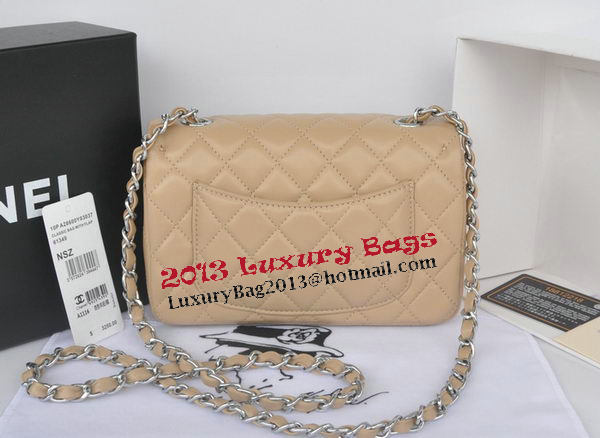 Chanel mini Classic Flap Bag Apricot Original Sheekskin CHA1116 Silver Chanel mini Classic Flap Bag Apricot Original Sheekskin CHA1116 Silver