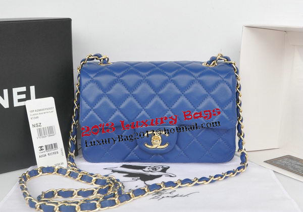 Chanel mini Classic Flap Bag Blue Original Sheekskin CHA1116 Gold Chanel mini Classic Flap Bag Blue Original Sheekskin CHA1116 Gold
