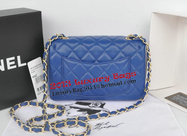 Chanel mini Classic Flap Bag Blue Original Sheekskin CHA1116 Gold Chanel mini Classic Flap Bag Blue Original Sheekskin CHA1116 Gold