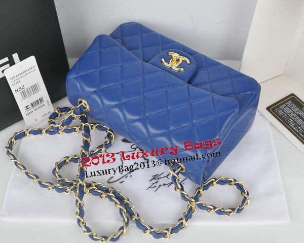 Chanel mini Classic Flap Bag Blue Original Sheekskin CHA1116 Gold Chanel mini Classic Flap Bag Blue Original Sheekskin CHA1116 Gold