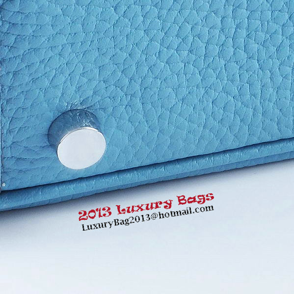 Hermes Lindy 30CM Grainy Leather Shoulder Bag H6207 Light Blue Hermes Lindy 30CM Grainy Leather Shoulder Bag H6207 Light Blue