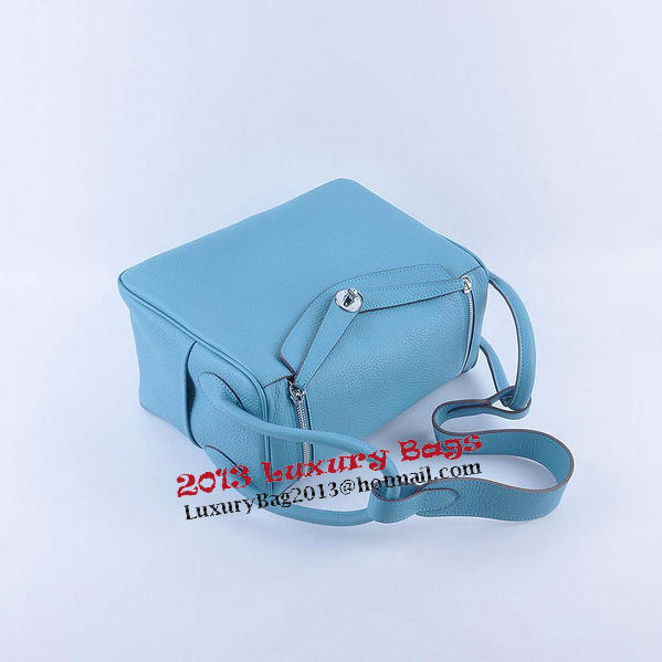 Hermes Lindy 30CM Grainy Leather Shoulder Bag H6207 Light Blue Hermes Lindy 30CM Grainy Leather Shoulder Bag H6207 Light Blue