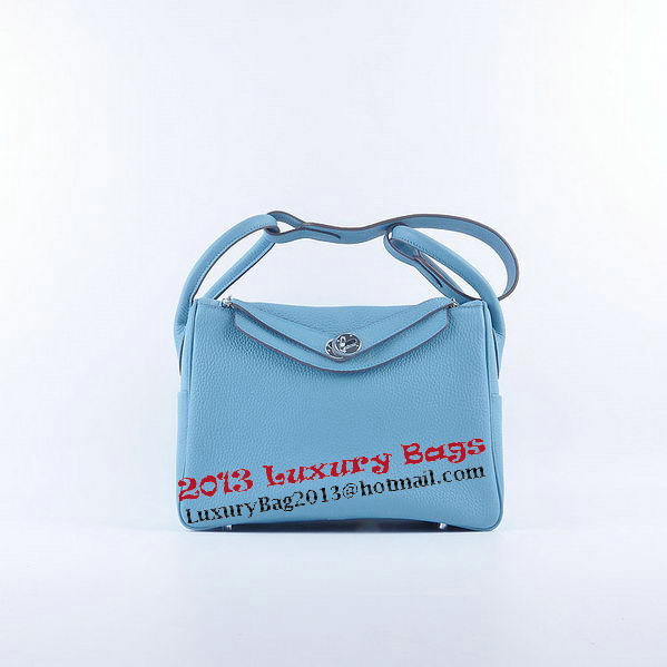 Hermes Lindy 30CM Grainy Leather Shoulder Bag H6207 Light Blue Hermes Lindy 30CM Grainy Leather Shoulder Bag H6207 Light Blue
