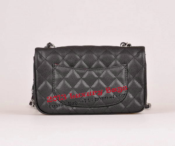 Chanel mini Classic Flap Bag Black Cannage Pattern 1117 Silver Chanel mini Classic Flap Bag Black Cannage Pattern 1117 Silver