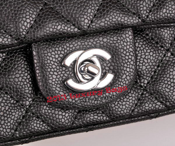 Chanel mini Classic Flap Bag Black Cannage Pattern 1117 Silver Chanel mini Classic Flap Bag Black Cannage Pattern 1117 Silver