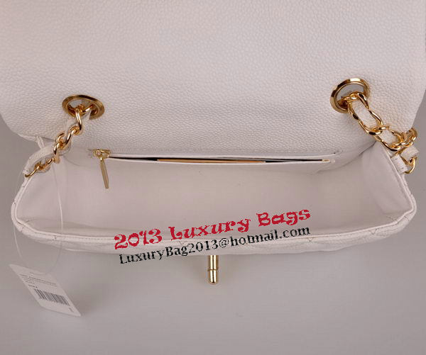 Chanel mini Classic Flap Bag White Cannage Pattern 1117 Gold Chanel mini Classic Flap Bag White Cannage Pattern 1117 Gold