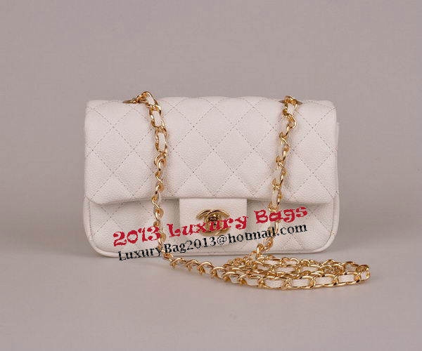 Chanel mini Classic Flap Bag White Cannage Pattern 1117 Gold Chanel mini Classic Flap Bag White Cannage Pattern 1117 Gold