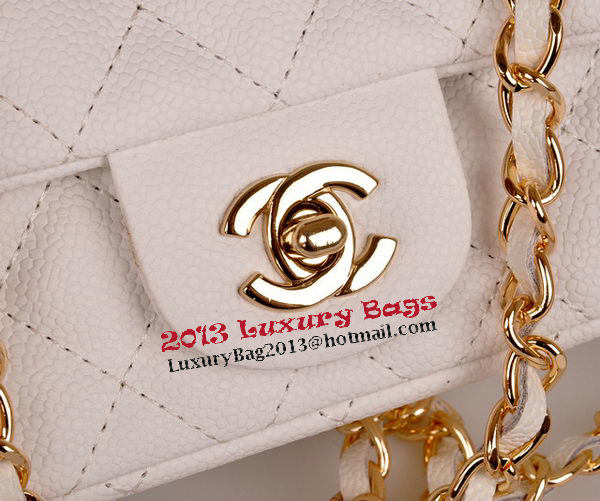 Chanel mini Classic Flap Bag White Cannage Pattern 1117 Gold Chanel mini Classic Flap Bag White Cannage Pattern 1117 Gold