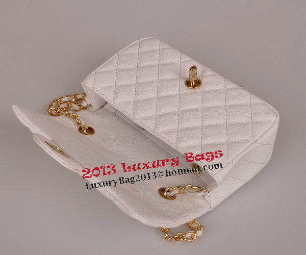 Chanel mini Classic Flap Bag White Cannage Pattern 1117 Gold Chanel mini Classic Flap Bag White Cannage Pattern 1117 Gold