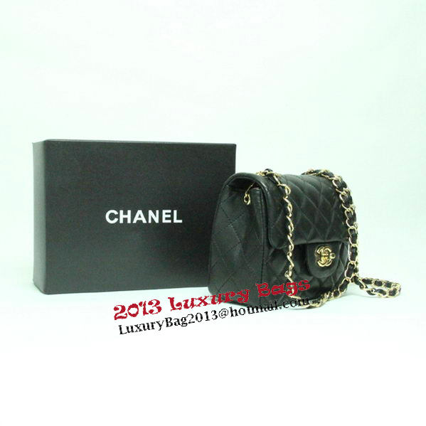 Chanel mini Classic Flap Bag Black Leather 1115 Gold Chain Chanel mini Classic Flap Bag Black Leather 1115 Gold Chain