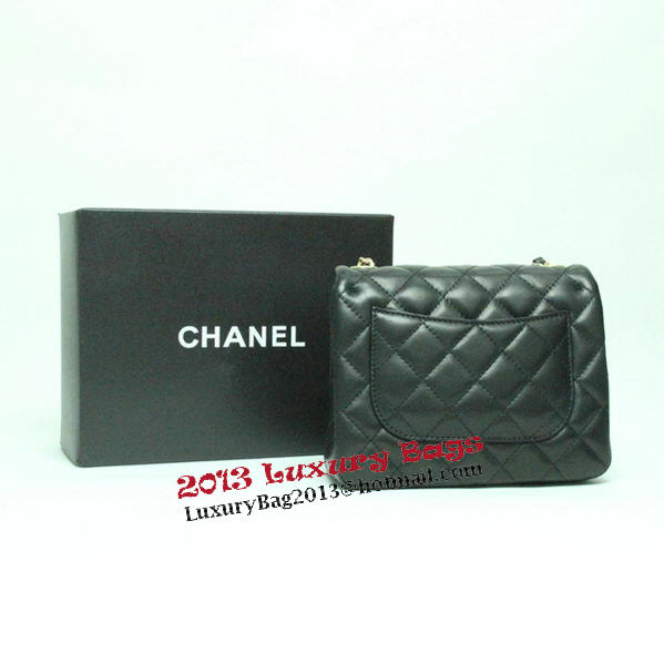 Chanel mini Classic Flap Bag Black Leather 1115 Gold Chain Chanel mini Classic Flap Bag Black Leather 1115 Gold Chain