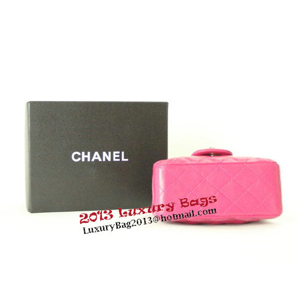 Chanel mini Classic Flap Bag Rose Leather 1115 Silver Chain Chanel mini Classic Flap Bag Rose Leather 1115 Silver Chain