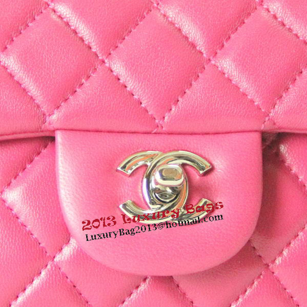 Chanel mini Classic Flap Bag Rose Leather 1115 Silver Chain Chanel mini Classic Flap Bag Rose Leather 1115 Silver Chain