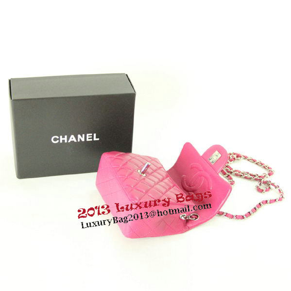 Chanel mini Classic Flap Bag Rose Leather 1115 Silver Chain Chanel mini Classic Flap Bag Rose Leather 1115 Silver Chain