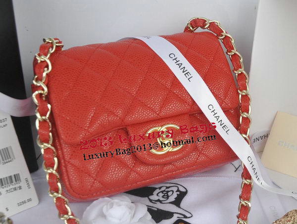 Chanel mini Classic Flap Bag Red Cannage Pattern 1115 Gold Chanel mini Classic Flap Bag Red Cannage Pattern 1115 Gold