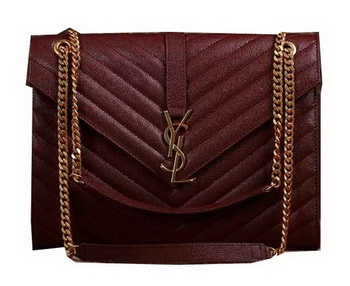 Saint Laurent Classic Monogramme Cannage Pattern Flap Bag Y5480 Burgundy Saint Laurent Classic Monogramme Cannage Pattern Flap Bag Y5480 Burgundy