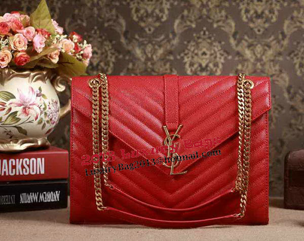Saint Laurent Classic Monogramme Cannage Pattern Flap Bag Y5480 Red Saint Laurent Classic Monogramme Cannage Pattern Flap Bag Y5480 Red