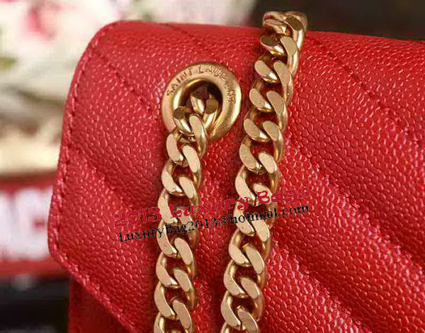 Saint Laurent Classic Monogramme Cannage Pattern Flap Bag Y5480 Red Saint Laurent Classic Monogramme Cannage Pattern Flap Bag Y5480 Red