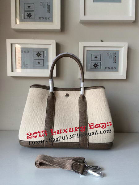 Hermes Garden Party 30CM Bag Canvas Leather H11S Grey Hermes Garden Party 30CM Bag Canvas Leather H11S Grey