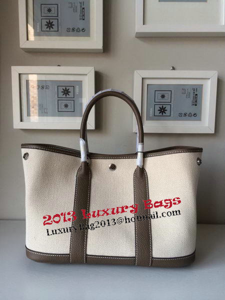 Hermes Garden Party 30CM Bag Canvas Leather H11S Grey Hermes Garden Party 30CM Bag Canvas Leather H11S Grey