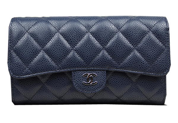 Chanel Tri-Fold Wallet Original Cannage Pattern Leather CHA31506 Royal