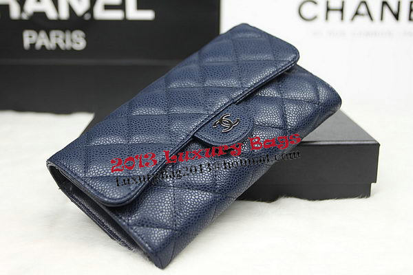 Chanel Tri-Fold Wallet Original Cannage Pattern Leather CHA31506 Royal Chanel Tri-Fold Wallet Original Cannage Pattern Leather CHA31506 Royal