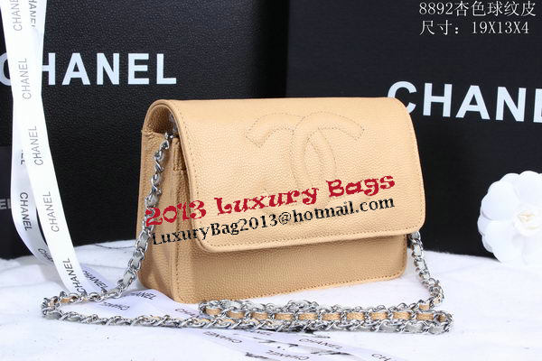 Chanel Cannage Pattern Leather Flap Shoulder Bag A8892 Apricot Chanel Cannage Pattern Leather Flap Shoulder Bag A8892 Apricot