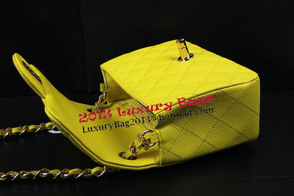 Chanel Classic MINI Flap Bag Lemon Cannage Pattern CF1115 Gold Chanel Classic MINI Flap Bag Lemon Cannage Pattern CF1115 Gold