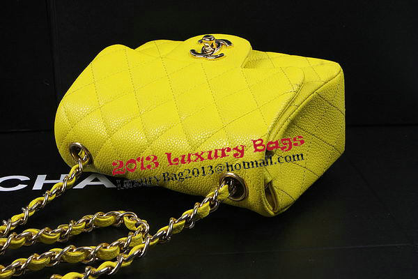 Chanel Classic MINI Flap Bag Lemon Cannage Pattern CF1115 Gold Chanel Classic MINI Flap Bag Lemon Cannage Pattern CF1115 Gold