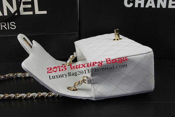 Chanel Classic MINI Flap Bag White Cannage Pattern CF1119 Gold Chanel Classic MINI Flap Bag White Cannage Pattern CF1119 Gold