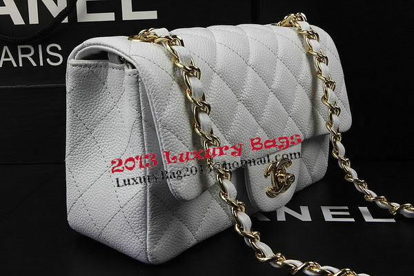 Chanel Classic MINI Flap Bag White Cannage Pattern CF1119 Gold Chanel Classic MINI Flap Bag White Cannage Pattern CF1119 Gold