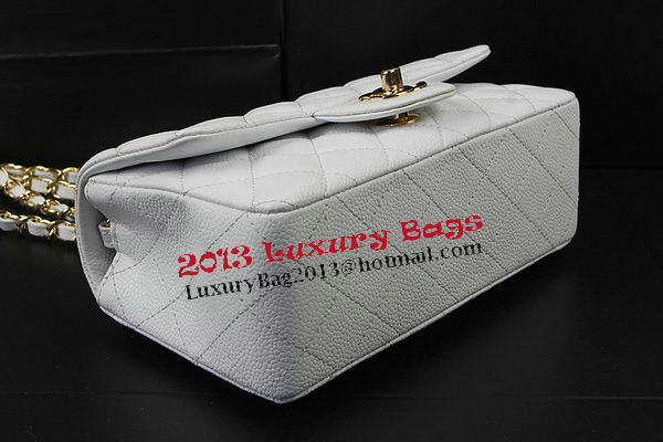 Chanel Classic MINI Flap Bag White Cannage Pattern CF1119 Gold Chanel Classic MINI Flap Bag White Cannage Pattern CF1119 Gold