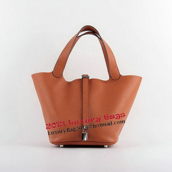 Hermes Picotin Lock MM Bags Clemence Leather H8616 Orange Hermes Picotin Lock MM Bags Clemence Leather H8616 Orange