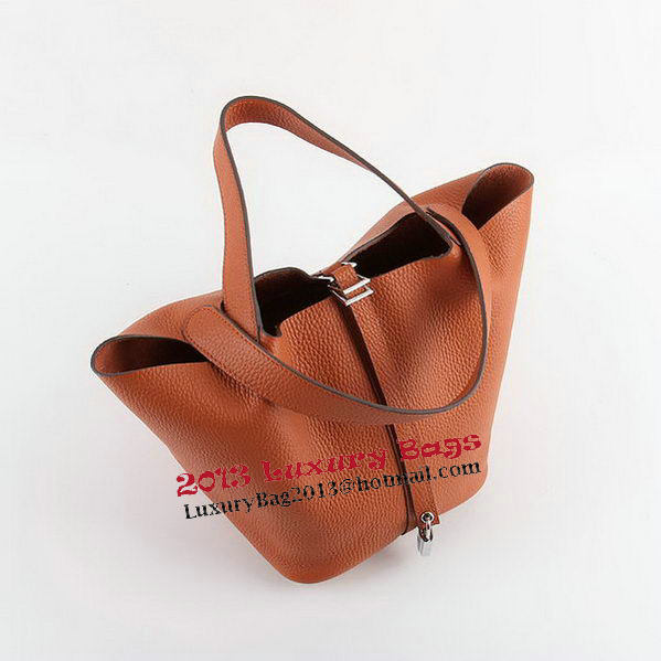 Hermes Picotin Lock MM Bags Clemence Leather H8616 Orange Hermes Picotin Lock MM Bags Clemence Leather H8616 Orange