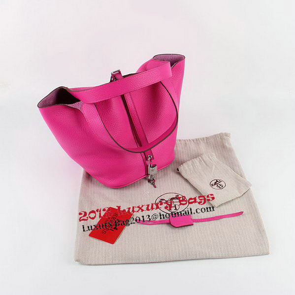 Hermes Picotin Lock PM Bags Clemence Leather H8615 Rose Hermes Picotin Lock PM Bags Clemence Leather H8615 Rose