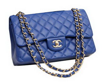 Chanel Jumbo Double Flaps Bags Original Lambskin Leather A36097 Blue Chanel Jumbo Double Flaps Bags Original Lambskin Leather A36097 Blue
