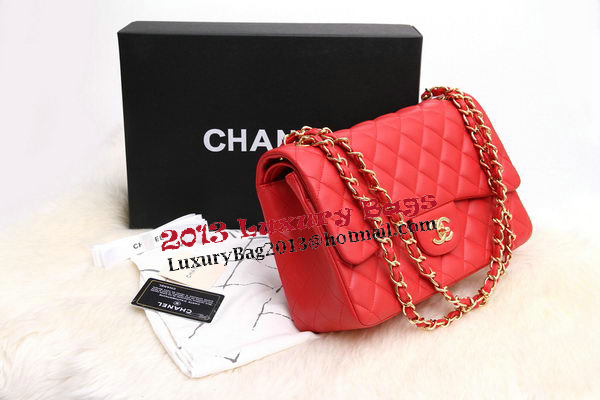 Chanel Jumbo Double Flaps Bags Original Lambskin Leather A36097 Red Chanel Jumbo Double Flaps Bags Original Lambskin Leather A36097 Red