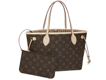 LOUIS VUITTON M41000 MONOGRAM CANVAS NEVERFULL PM BEIGE LOUIS VUITTON M41000 MONOGRAM CANVAS NEVERFULL PM BEIGE