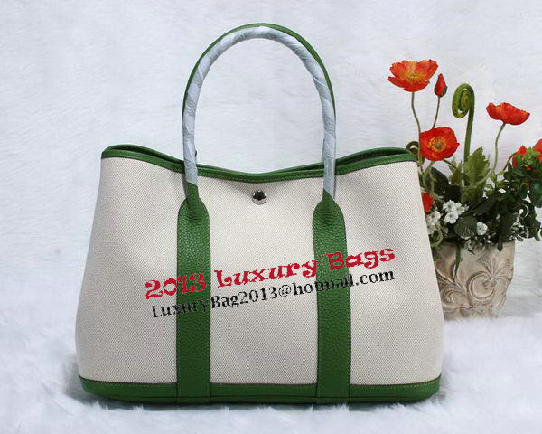 Hermes Garden Party 36cm Tote Bag Canvas Green Hermes Garden Party 36cm Tote Bag Canvas Green