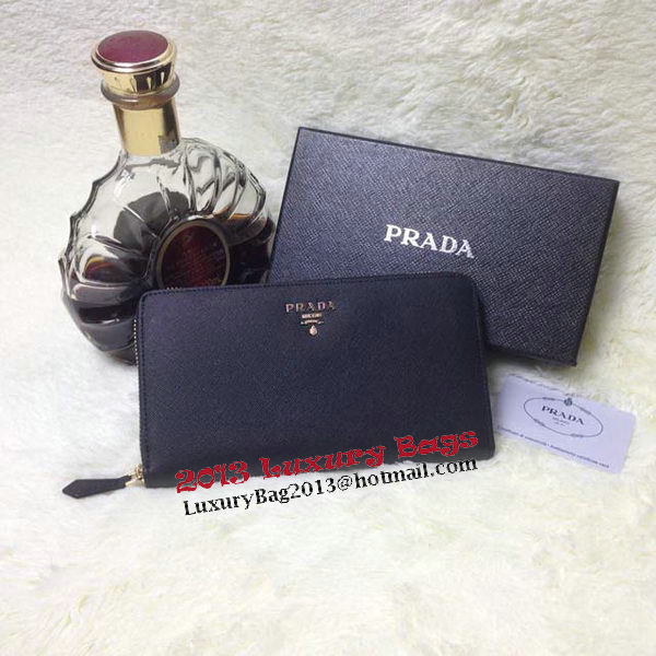 Prada Saffiano Leather Large Zippy Wallets Black Prada Saffiano Leather Large Zippy Wallets Black