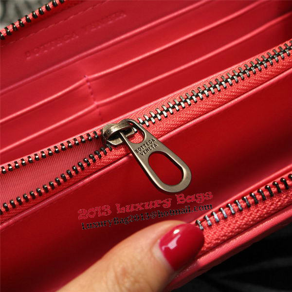 Bottega Veneta Intrecciato Nappa Zip Around Wallets 114073 Light Red Bottega Veneta Intrecciato Nappa Zip Around Wallets 114073 Light Red
