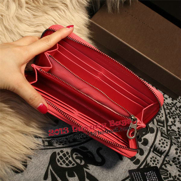 Bottega Veneta Intrecciato Nappa Zip Around Wallets 114073 Light Red Bottega Veneta Intrecciato Nappa Zip Around Wallets 114073 Light Red