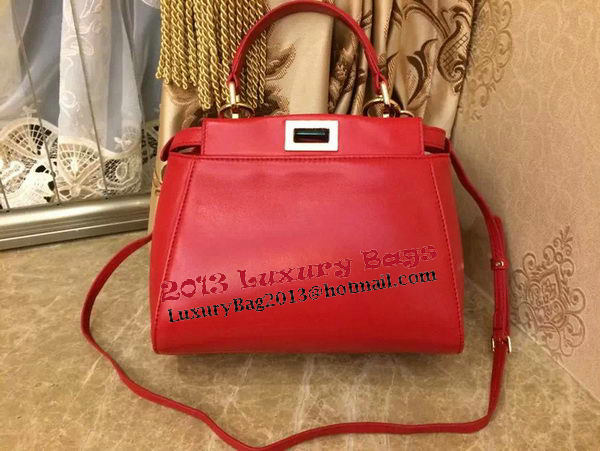 Fendi mini Peekaboo Bag Original Leather 55211 Red Fendi mini Peekaboo Bag Original Leather 55211 Red