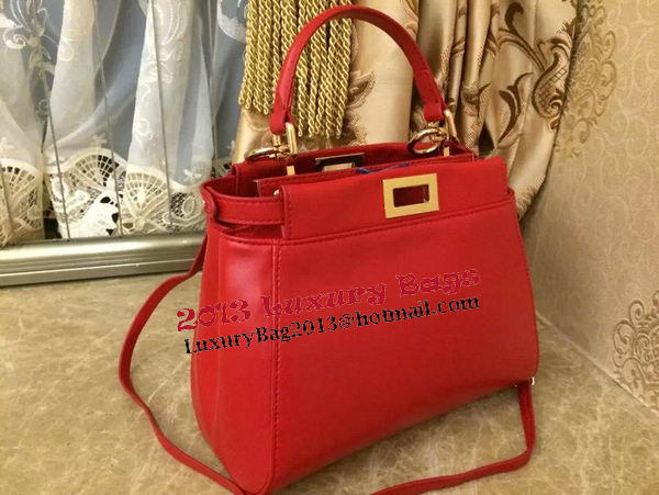 Fendi mini Peekaboo Bag Original Leather 55211 Red Fendi mini Peekaboo Bag Original Leather 55211 Red