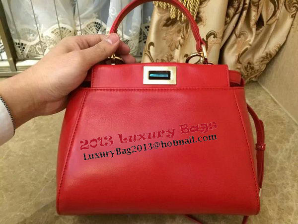 Fendi mini Peekaboo Bag Original Leather 55211 Red Fendi mini Peekaboo Bag Original Leather 55211 Red