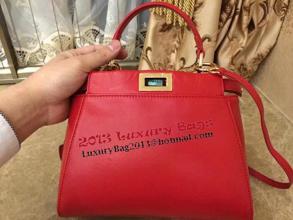Fendi mini Peekaboo Bag Original Leather 55211 Red Fendi mini Peekaboo Bag Original Leather 55211 Red