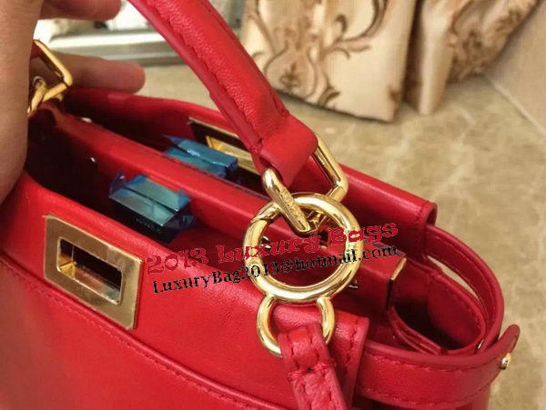 Fendi mini Peekaboo Bag Original Leather 55211 Red Fendi mini Peekaboo Bag Original Leather 55211 Red